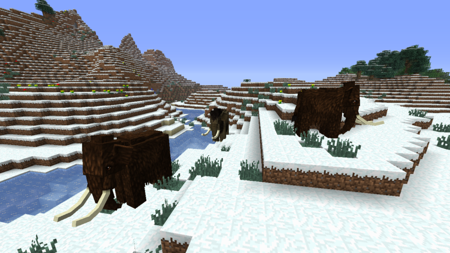 Mammoths in Snow Biome