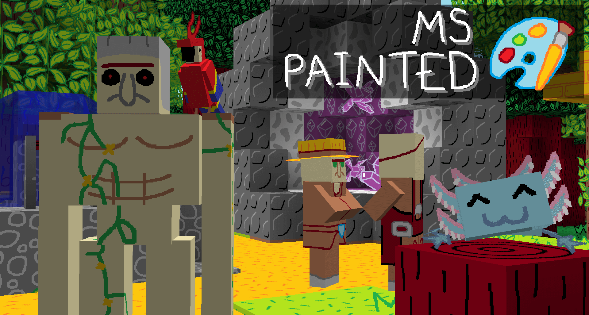 MS Painted Texture Pack 1.20 1.19.4 1.18.2 Microsoft Paint