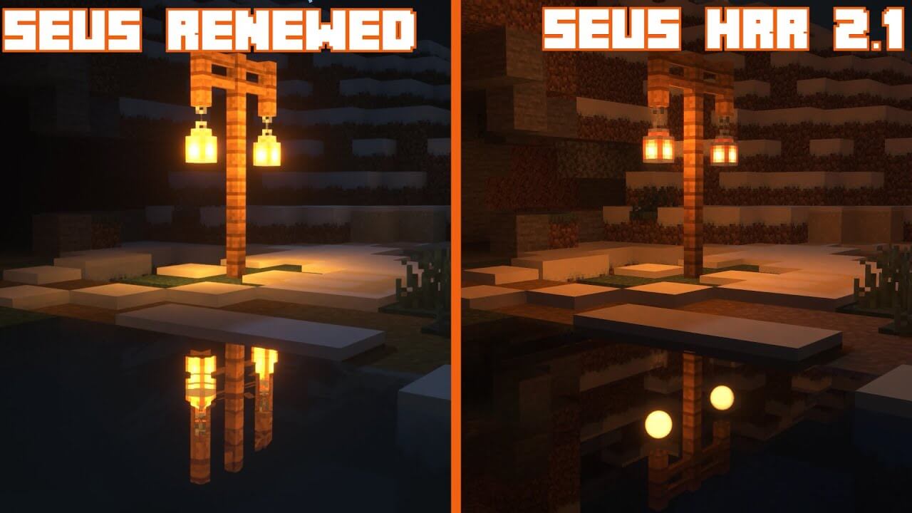 Minecraft RTX vs SEUS PTGI E12, Ray Tracing Comparison