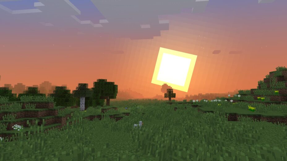 A nice sunset in a plains biome