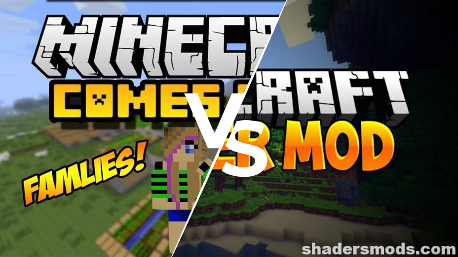 Minecraft Comes Alive vs GLSL Shaders Comparison