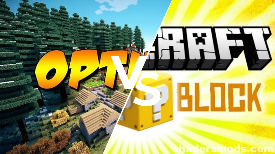 Optifine HD vs Lucky Block Comparison
