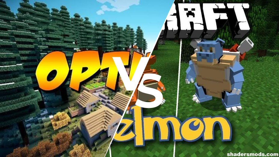 Optifine HD vs Pixelmon Comparison